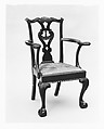 Armchair, Mahogany, tulip poplar, sweet gum, white pine, American