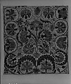 Bed rug, N. L., Wool embroidered with wool, American