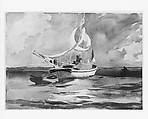 Sloop, Nassau, Winslow Homer (American, Boston, Massachusetts 1836–1910 Prouts Neck, Maine), Watercolor and graphite on off-white wove paper, American