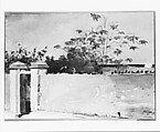A Wall, Nassau, Winslow Homer (American, Boston, Massachusetts 1836–1910 Prouts Neck, Maine), Watercolor and graphite on off-white wove paper, American