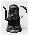 Coffeepot, Painted tinned sheet iron, American