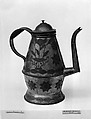 Coffeepot, Tinned sheet iron, American