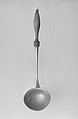 Ladle, Pewter, wood, American