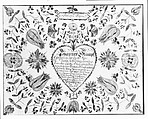 Birth and Baptismal Certificate, Johan Zug, Ink and watercolor on paper, American