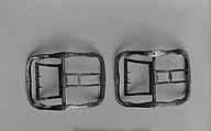 Shoe Buckle, Silver plate on copper
