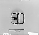 Shoe Buckle, Silver plate on copper