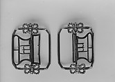 Shoe Buckle, Silver plate on copper