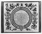Birth and Baptismal Certificate, Ink and watercolor on paper, American