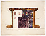 Design for mosaic mantel facing in residence of Mrs. Louis G. Kaufman, Short Hills, NJ, Louis C. Tiffany (American, New York 1848–1933 New York), Watercolor and graphite on off-white wove paper, American