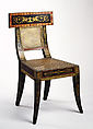 Side Chair, Benjamin Henry Latrobe (American (born England), Fulneck, Yorkshire 1764–1820 New Orleans, Louisiana), Yellow poplar, oak, maple, white pine, gold leaf, and gesso, American