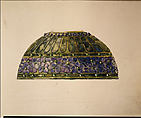 Design for floral lamp, Louis C. Tiffany (American, New York 1848–1933 New York), Watercolor, graphite, and ink on artist board, American