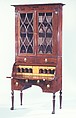 Cylinder Desk and Bookcase, Attributed to Duncan Phyfe (American (born Scotland), near Lock Fannich, Ross-Shire, Scotland 1768/1770–1854 New York), Mahogany, mahogany veneer, satinwood, gilded
gesso with yellow poplar, white pine, American