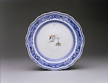 Plate, Hard-paste porcelain, Chinese, for American market