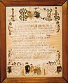 Birth and Baptismal Certificate, Ink and watercolor on paper, American