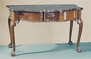 Marble-slab table, Mahogany, marble, American