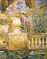Garden Landscape, Designed by Louis C. Tiffany (American, New York 1848–1933 New York), Favrile-glass mosaic, American