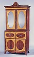 Desk and Bookcase, John Davey (active ca. 1797–1822), Mahogany, satinwood veneer with white pine,
yellow poplar, American