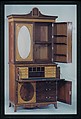 Desk and Bookcase, John Davey (active ca. 1797–1822), Mahogany, satinwood veneer with white pine,
yellow poplar, American
