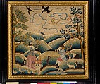 Embroidered Picture, Keturah Rawlins, Linen embroidered with wool and silk, American