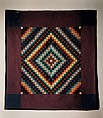 Quilt, Sunshine and Shadow pattern, Amish maker, Wool and cotton, American