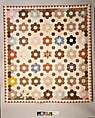 Quilt, Hexagon or Honeycomb pattern, Rebecca Davis, Cotton, American