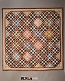 Quilt, Nine Patch pattern variation, Rebecca Davis, Cotton, American