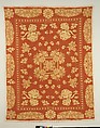 Coverlet, Wool, cotton, woven, American