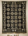 Coverlet, David Daniel Haring (1800–1889), Cotton and wool; Doublecloth, woven on a hand-loom with a
 Jacquard attachment, American
