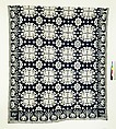 Coverlet, Cotton and wool warp and weft, woven, American