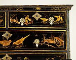 High chest of drawers, Japanned soft maple, poplar, white pine, American