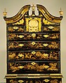 High chest of drawers, Japanned maple, japanned white pine, white pine, japanned birch; brass, American