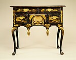 Dressing table, Japanned maple, japanned white pine, white pine, japanned birch; brass, American