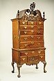 High chest of drawers, Mahogany, tulip poplar, yellow pine, American