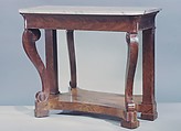 Pier Table, Attributed to Workshop of Duncan Phyfe (American (born Scotland), near Lock Fannich, Ross-Shire, Scotland 1768/1770–1854 New York), Mahogany, marble, glass, American
