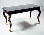 Table, Auguste-Emile Rinquet-Leprince (1801–1886), Fruitwood, poplar, ebony, satinwood, and oak veneers, American or French