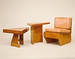 Table, Frank Lloyd Wright (American, Richland Center, Wisconsin 1867–1959 Phoenix, Arizona), Chestnut plycore, cyprus veneer, American