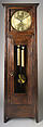 Tall Clock, Gustav Stickley (American, Osceola, Wisconsin 1858–1942 Syracuse, New York), Oak, brass, American