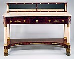 Sideboard Table, Mahogany, marble, gilt bronze, white pine, poplar, American