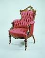Armchair, Attributed to John Jelliff (1813–1893), Rosewood, ash, mother-of-pearl, American