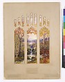 Suggestion for window in residence of Mr. L.D. Towle, Boston, Massachusetts, Approved by Louis C. Tiffany (American, New York 1848–1933 New York), Watercolor, gouache, ink, and graphite on artist board with original mat, American