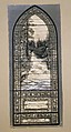 Design for River of Life window, Ogden Memorial, First Presbytarian Church, Brooklyn, New York, Louis C. Tiffany (American, New York 1848–1933 New York), Black ink, wash and opaque white on gelatin silver photograph mounted on paper board, American