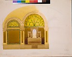 Design for the altar wall from Saint John's Reformed Church, Allentown, Pennsylvania, Louis C. Tiffany (American, New York 1848–1933 New York), Watercolor and graphite, American
