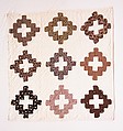 Doll Quilt, Chimney Sweep pattern, Ella Mygatt Whittlesey (born ca. 1845), Cotton, American