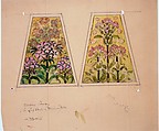 Working drawing for a lampshade, Louis C. Tiffany (American, New York 1848–1933 New York), Watercolor on tan wove paper, American