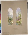 Suggestion for window, Mr. C. H. McCormick, Louis C. Tiffany (American, New York 1848–1933 New York), Watercolor, gouache, graphite, and ink on artist board with original mat, American