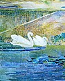 Garden Landscape, Designed by Louis C. Tiffany (American, New York 1848–1933 New York), Favrile-glass mosaic, American