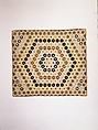 Quilt (or decorative throw). Hexagon or Mosaic pattern, Possibly Caroline Brooks Gould, Silk, American