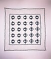 Quilt, Double X pattern, Cotton, American