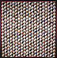 Quilt, Tumbling Blocks with Signatures pattern, Adeline Harris Sears (1839–1931), Silk, American