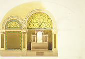 Design for the altar wall from Saint John's Reformed Church, Allentown, Pennsylvania, Louis C. Tiffany (American, New York 1848–1933 New York), Watercolor and graphite, American